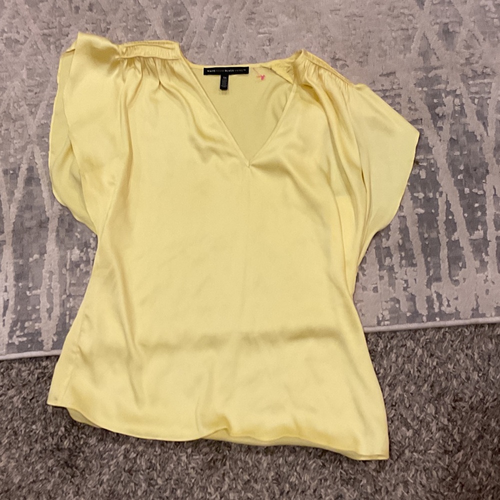 White House Black Market Soft Yellow Blouse